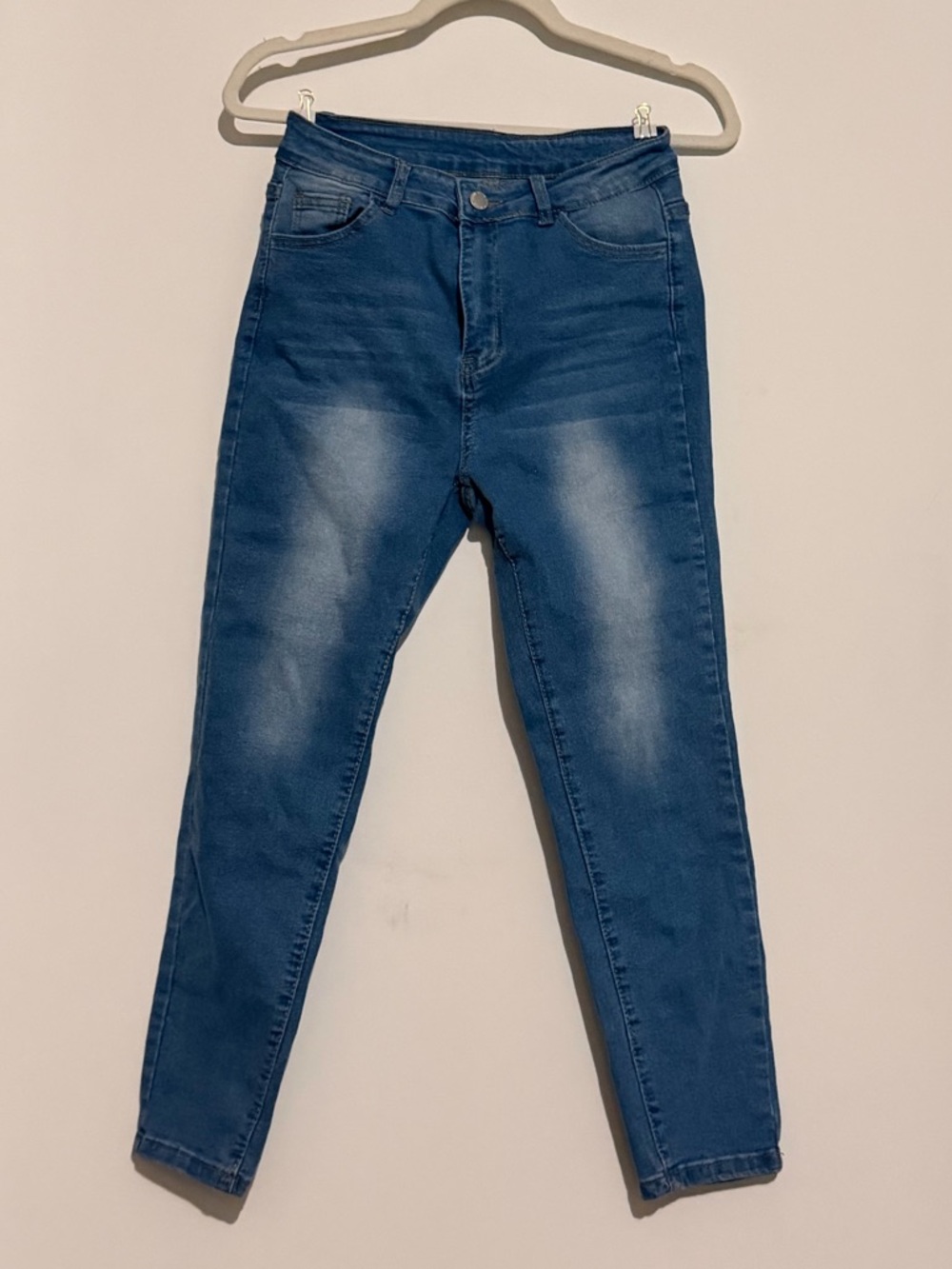 SHEIN Dark Blue High-Rise Skinny Jeans